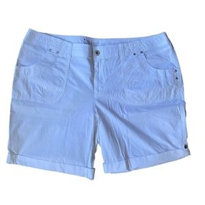 INC International Concepts Women's Plus Size 24W Shorts White Cotton Blend